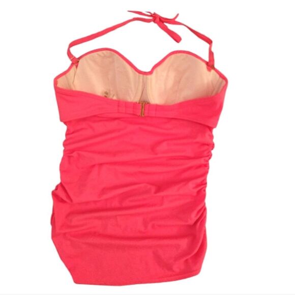 Victoria's Secret 2014 Hot Pink Strapless Push Up Ruched Tankini Swim Top 36C - Picture 7 of 13